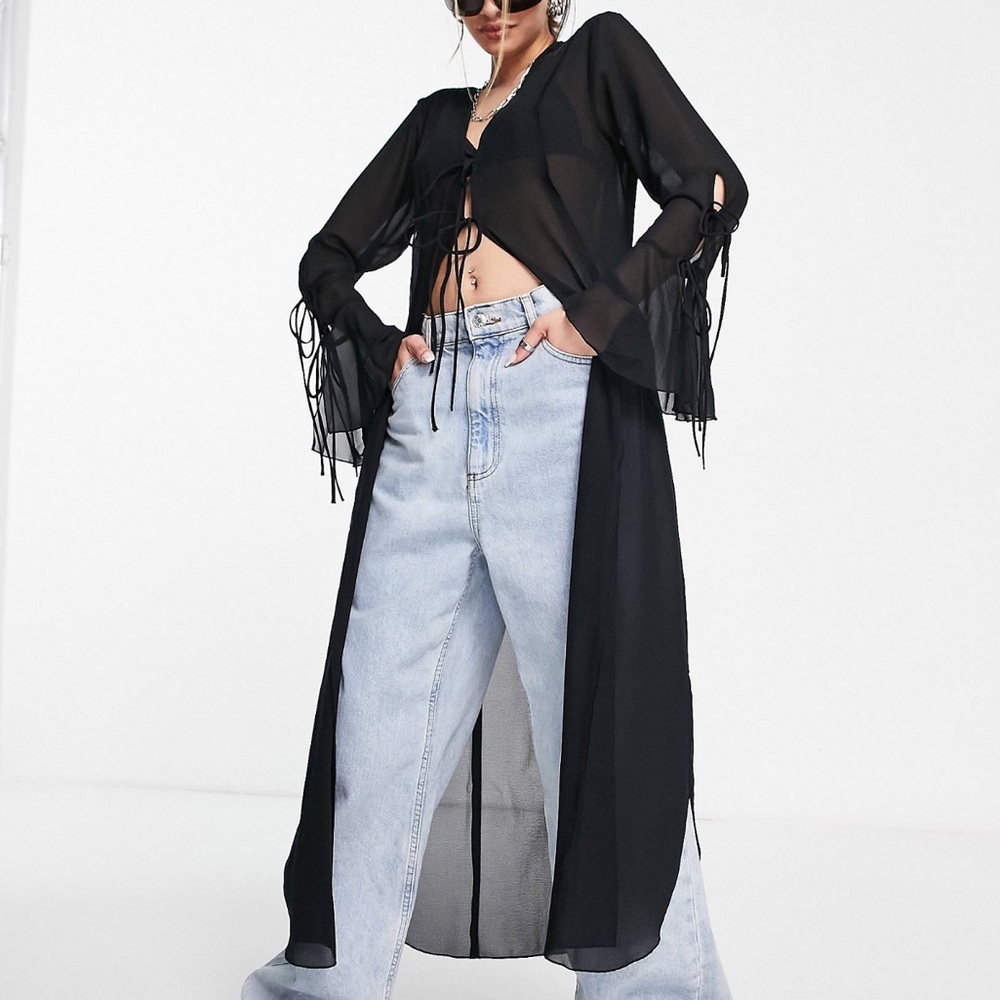 NEW WITH TAGS ASOS Black Sheer Cardigan